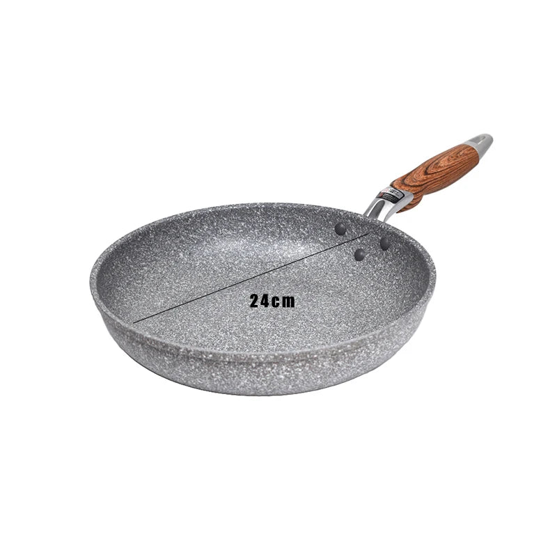 Langlebiger Stein-Wok, antihaftbeschichtete Keramikpfanne, Induktionsfritteuse, Gasherd-Pfanne, Kochgeschirr-Werkzeug für das Küchenset