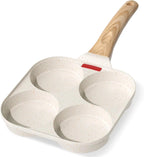Padella per crêpe a 4 fori, padella antiaderente per uova, padella in alluminio resistente con manico