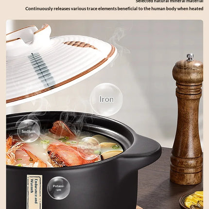 Ceramic Pots Clay Pot Gas Stove Safe Durable Heat Resistant Crack Proof Casserole Stew Soup Clay Pot Rice Cooker