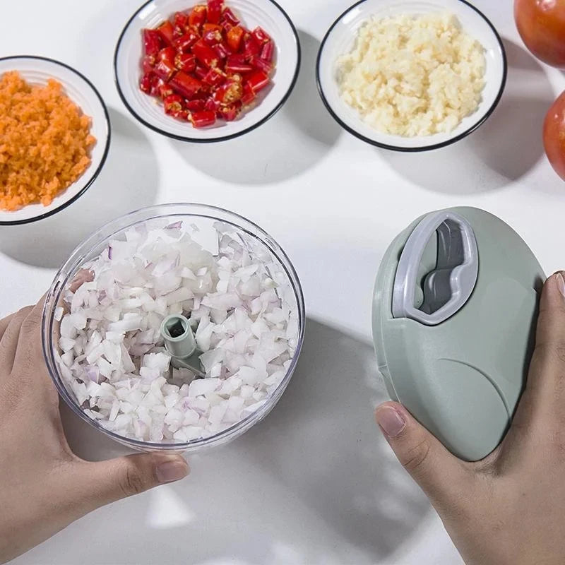 500/900 ml manueller Zerkleinerer mit Seil, Küchenmaschine, Silcer-Häcksler, Salatzubereiter, Knoblauch-Zwiebelschneider, Küchenutensilien