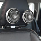 Ventilatore di raffreddamento per sedile auto EAFC a 3 velocità, ricarica USB, doppia testa, illuminazione LED, rotazione a 360 gradi, raffreddatore per il collo, per uso domestico e viaggi