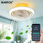 Ventilatore da Soffitto Intelligente con Luci a 360° °   Lampada Ventilatore Moderna Girevole con Controllo Remoto APP, Dimmerabile, 6 Velocità del Vento, Flusso d'Aria Reversibile per Interni