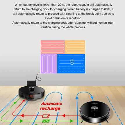 Liectroux X6 Robot Aspirapolvere LDS, navigazione laser Lidar, aspirazione combinata a secco e a umido, aspirazione 6500Pa, mappa multi-pavimento, pulizia a Y, pulizia turbo dei tappeti, zona No-Go tramite APP, area selettiva