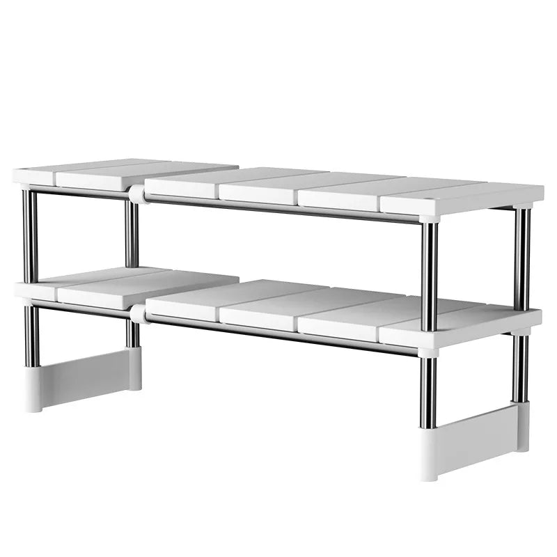 Scaffale portaoggetti regolabile sotto il lavandino, organizer espandibile per armadio da cucina e bagno, portavasi multistrato salvaspazio durevole