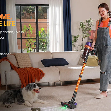 Erabros EV5 550W 70KPA Cordless Vacuum Cleaner with Ultra-Strong Suction Power, 80 Minutes Runtime, Smart Handheld Vacuum with 4 Modes