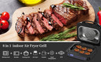 Friggitrice ad aria calda 8 in 1, 6 litri, 1700 W, nera, acciaio inossidabile
