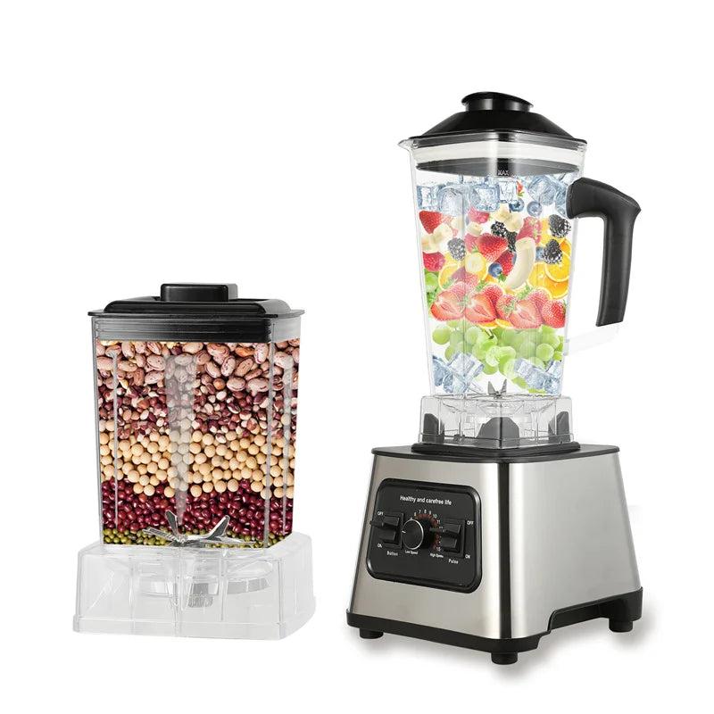 GECOFEER 6000W Leistungsstarker Mixer Entsafter Standmixer 2,5L Behälter Küchenmaschine für Eis Nüsse Früchte