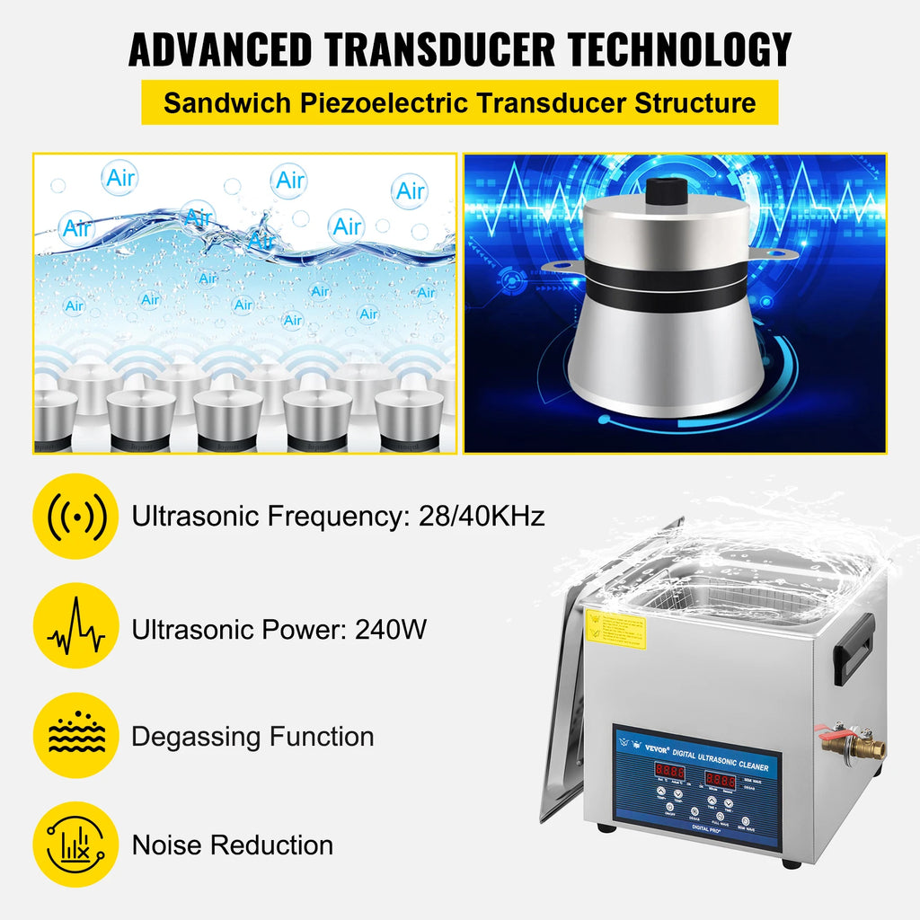 SucceBuy 10L 30L Ultraschallreiniger 28/40khz Doppelfrequenz Digital Tragbar Waschmaschine Ultraschallreiniger Haushaltsgerät
