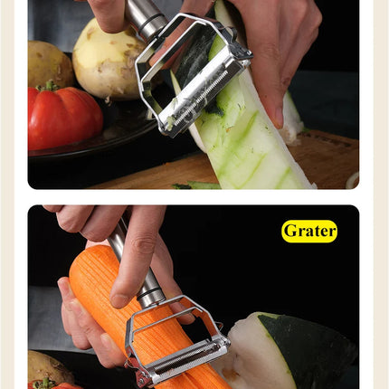 Multifunctional Stainless Steel Kitchen Peeler Fruit Vegetable Potato Carrot Cucumber Julienne Grater Durable Vegetable Slicer