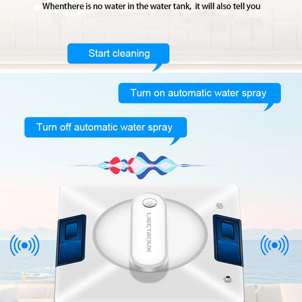 Robot Lavavetri Liectroux YW509, Spray d'Acqua a 4 Vie, Robot per la Pulizia di Vetri, Pavimenti in Vetro e Pareti in Vetro, Robot Aspirapolvere per Finestre, Navigazione Intelligente, Triplo Sistema di Sicurezza