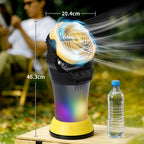 Ventilatore spray da esterno 2000ml 15000mAh, 4 velocità, nebulizzazione nano, luce RGB, 90° °   Oscillazione, Giallo