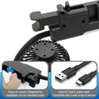 Ventilatore di raffreddamento per sedile auto EAFC a 3 velocità, ricarica USB, doppia testa, illuminazione LED, rotazione a 360 gradi, raffreddatore per il collo, per uso domestico e viaggi