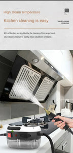 2500 W Dampfreiniger Tragbarer Hochtemperatur-Dampfreiniger für Küche, Auto, Zuhause, Klimaanlage zur Sterilisation