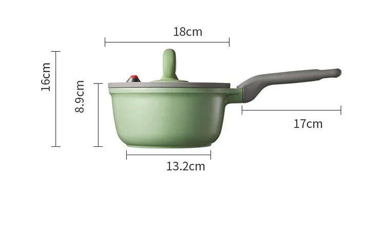 COOKER KING Pentola per il latte Padella antiaderente Micro pressione Rivestimento in pietra medica Pentola per alimenti per bambini Latte caldo Tagliatelle istantanee Pan Mini Pentola