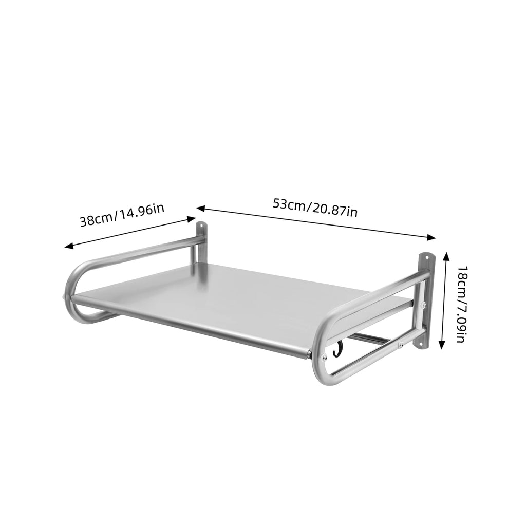 Scaffale per forno a microonde a 2 livelli, scaffale espandibile, strumento di stoccaggio da cucina con 6 ganci flessibili per balcone cucina