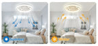 Ventilatore da Soffitto Intelligente con Telecomando e Luce Dimmerabile, Moderno per Camera da Letto, Silenzioso con LED