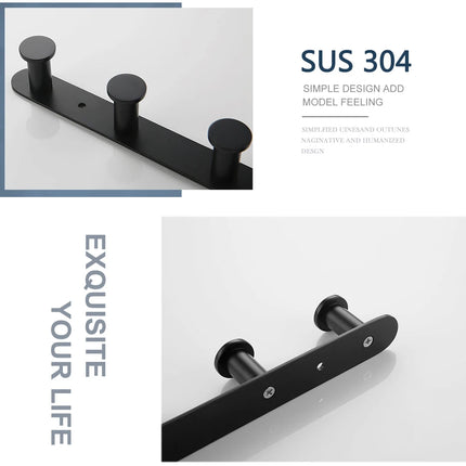 Matt Black Stainless Steel Towel Rack Towel Bar Soap Dish Toilet Paper Holder Towel Hooks Bathroom Accessories