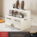 Porta Utensili da Cucina Multifunzionale con Porta Bacchette Integrato, Organizzatore da Parete Senza Foratura per Coltelli e Utensili