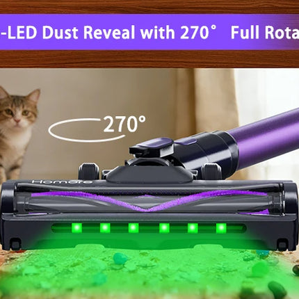 Homore P15C 650W 80KPA Powerful Cordless Handheld Vacuum Cleaner with LED Display, 4 Suction Modes, Self-Standing Function