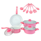 Set di Pentole Antiaderenti da 12 Pezzi con Coperchio, Pentola per Latte, Padella Profonda in Pietra Maifan, Set di Pentole per Tutti i Tipi di Fornelli