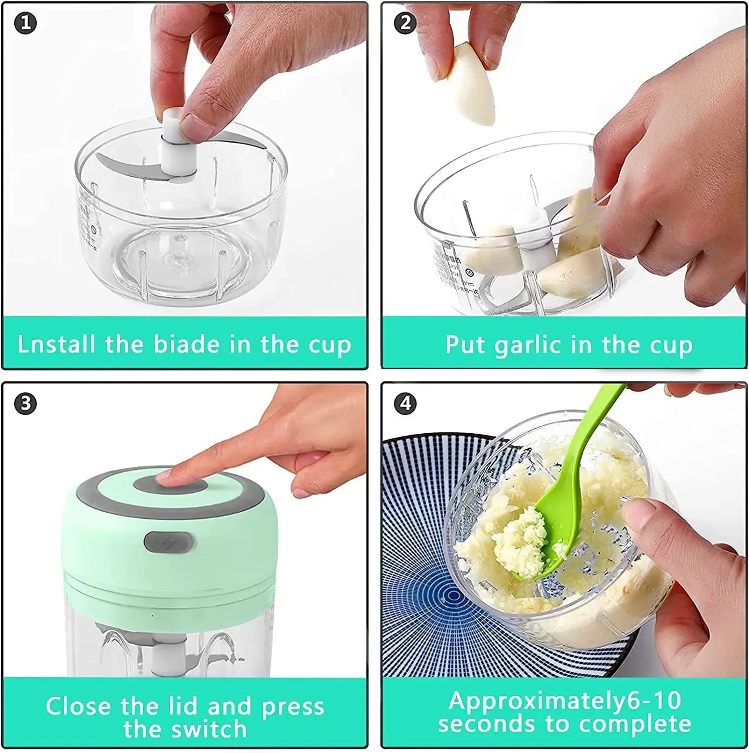 100ML/250ML Elettrico Tritacarne Aglio Chopper Ruota Aglio Presse Frantoio Verdura Cipolla Cutter Cucina Accessori Da Cucina