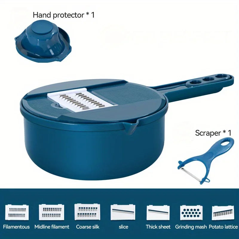 12 in 1 tritatutto per verdure multifunzionale patate tagliate manualmente affettatrice per ravanello grattugia utensili da cucina per hotel/commerciale