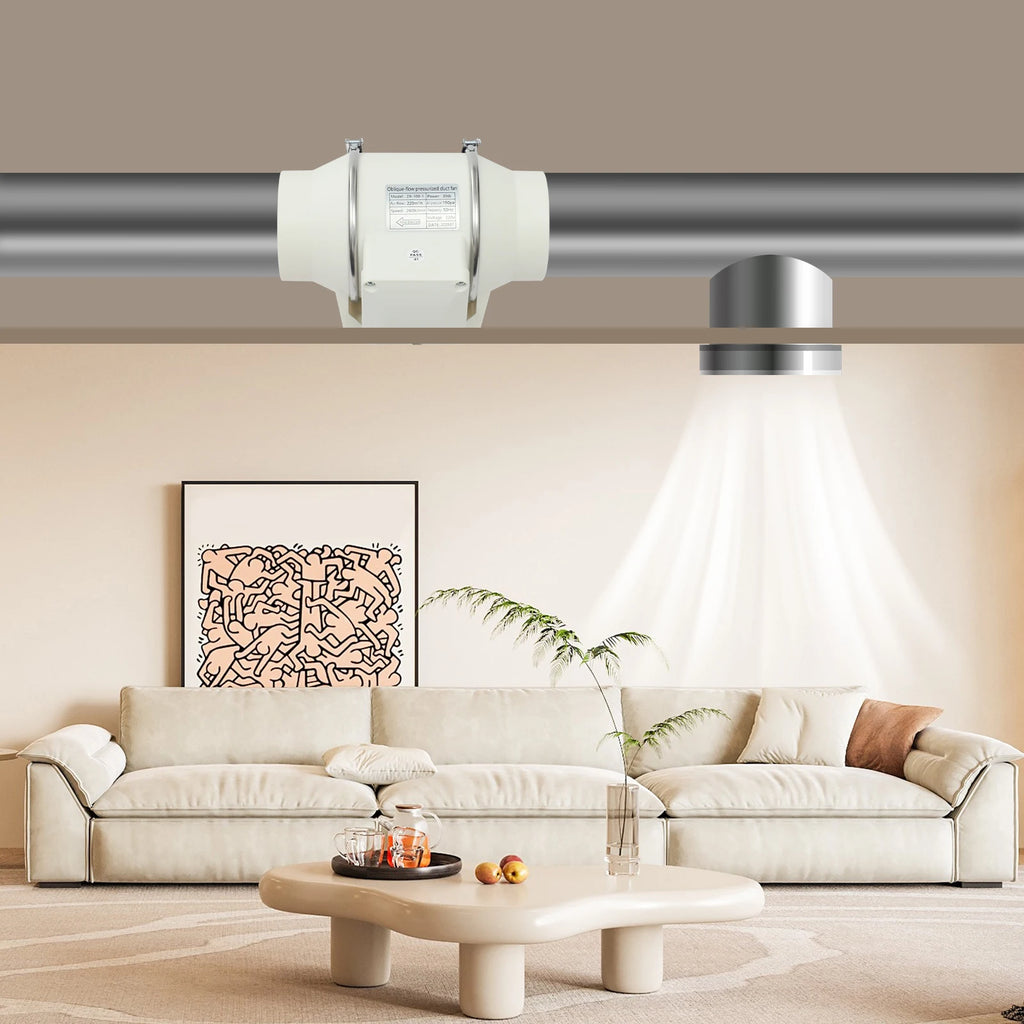 Ventilatore da condotto 220V, ventilatore di scarico silenzioso per cucina/bagno, 2600 giri/min