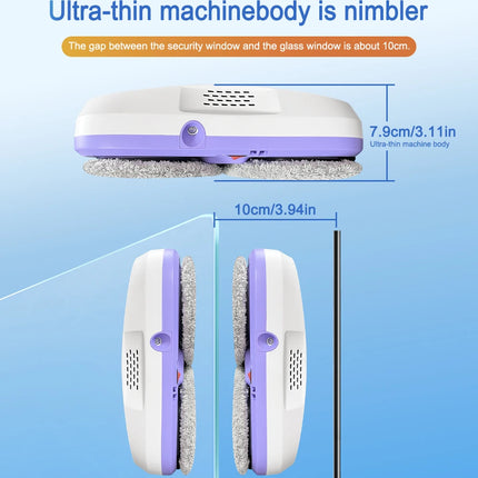 PuRuiKai Automatic Window Cleaning Robot with Dual Spray, 5600Pa Suction, Remote Control and Edge Detection for Home