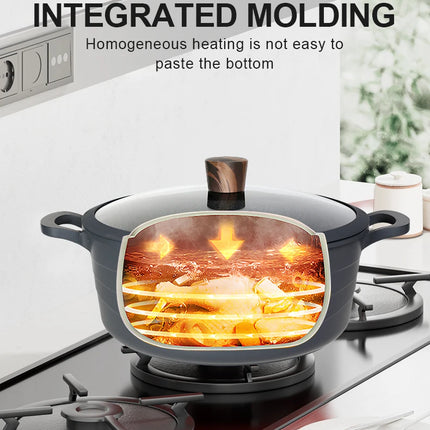 Donnor Set di pentole da 15 pezzi Serie Wave Set di pentole antiaderenti Casseruola con rivestimento in granito Utensili da cucina senza fumo