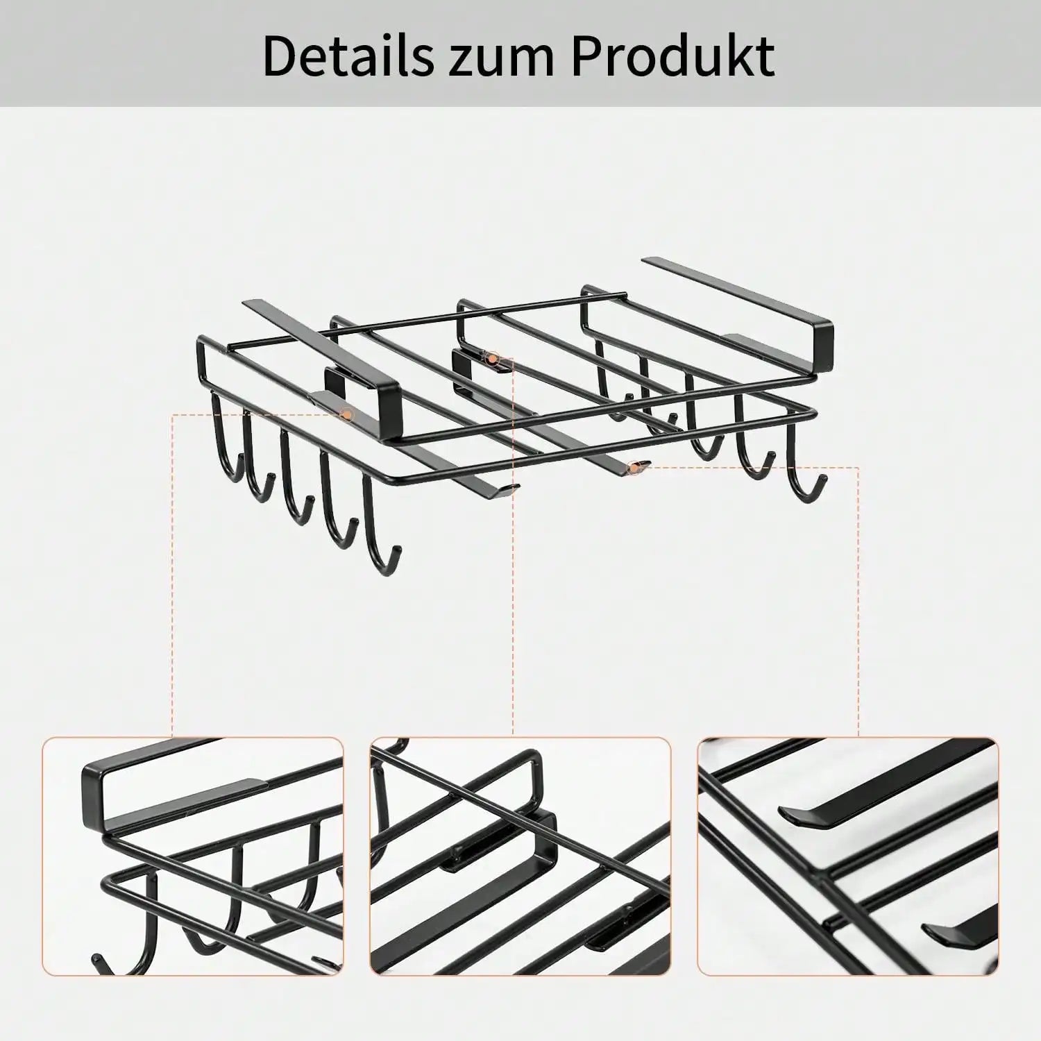 Scaffale sospeso per armadio sottopiano in acciaio inossidabile per cucina, ripiano sottopiano, organizer da cucina