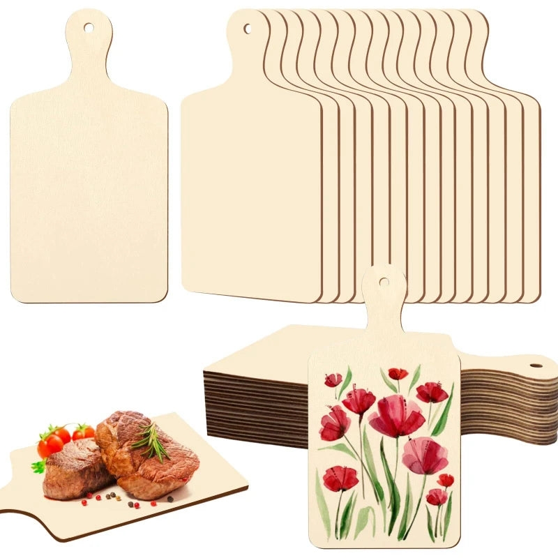 3/6 Stück Mini-Holzschneidebrett DIY leere Tabletts Graffiti-Spielzeug für Kinder Graffiti-Malbrett Holz-Tischsets Weihnachtsdekoration