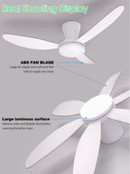 Ventilatore da Soffitto con Luce 42.91 Pollici, Motore DC Silenzioso a Risparmio Energetico, 3 Colori Variabili, 6 Velocità Regolabili, per Camera da Letto e Soggiorno