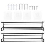 Set di 2 Portaspezie da Parete per Cucina, Design Moderno Salvaspazio, Organizzatore per Bottiglie e Barattoli