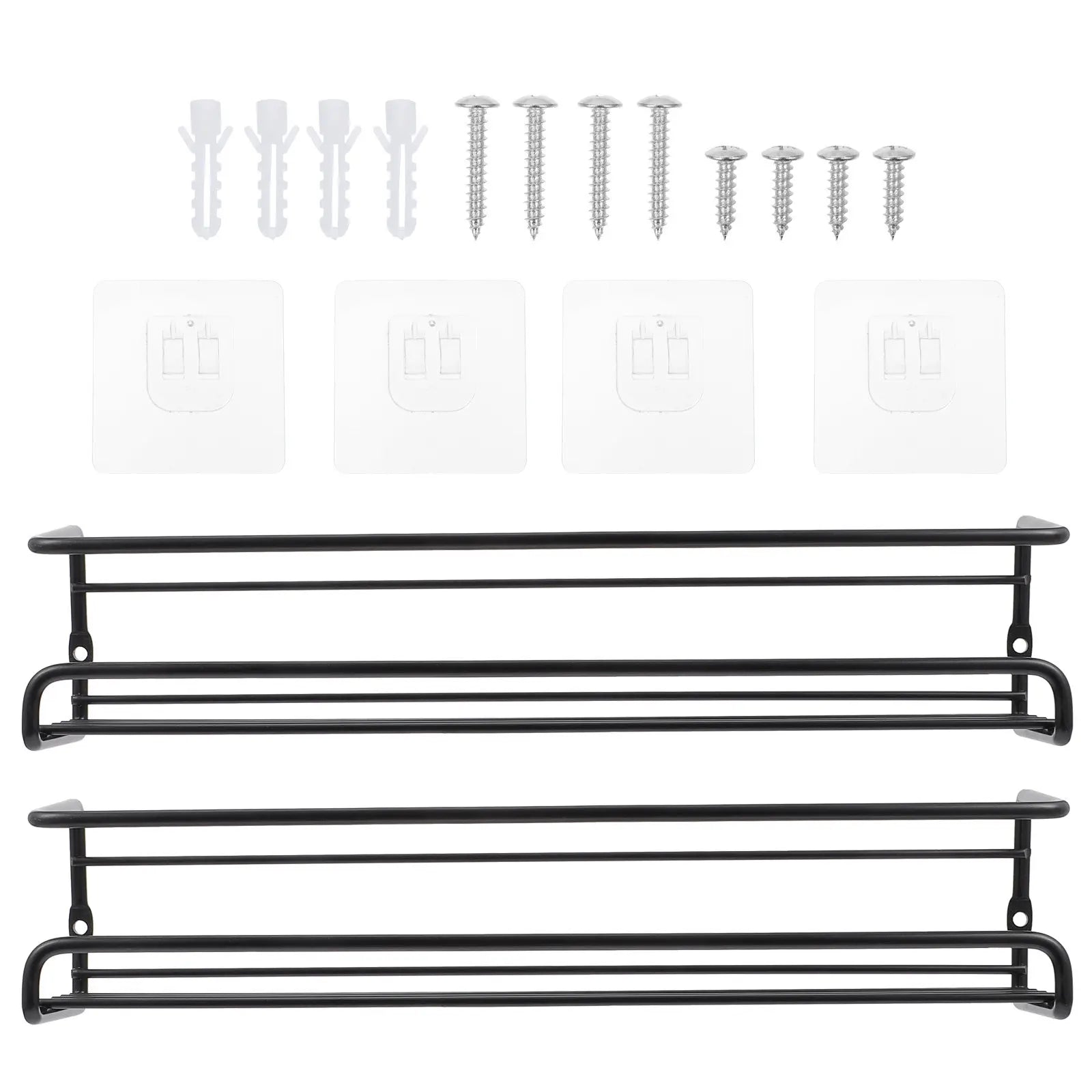 Set di 2 Portaspezie da Parete per Cucina, Design Moderno Salvaspazio, Organizzatore per Bottiglie e Barattoli