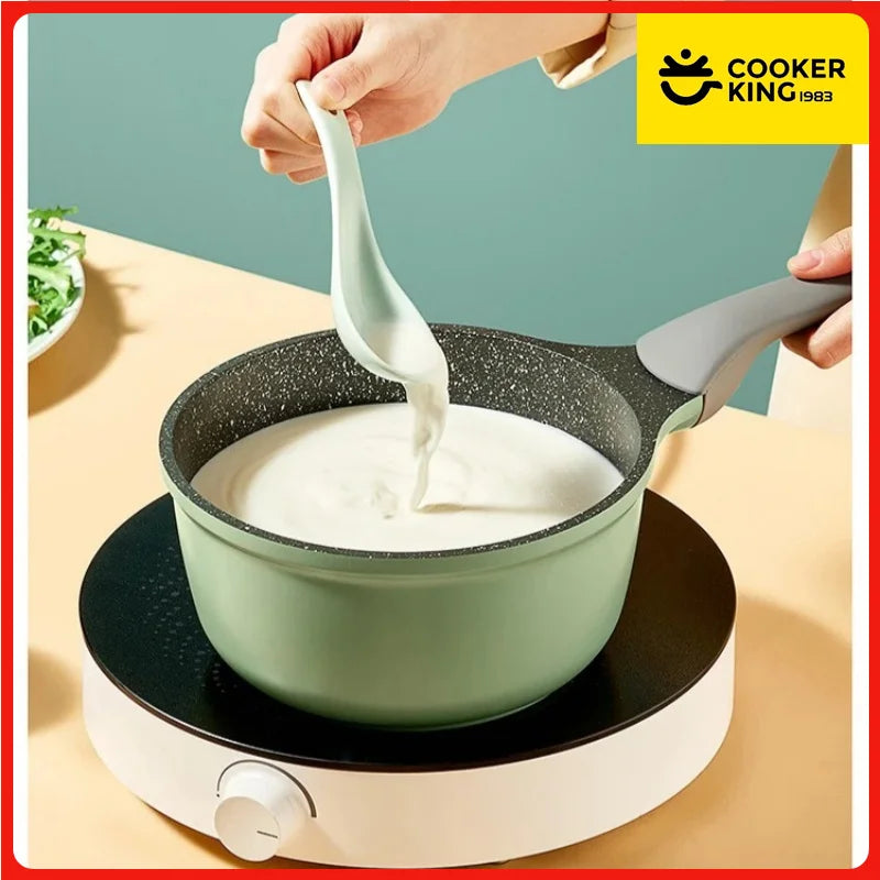 COOKER KING Pentola per il latte Padella antiaderente Micro pressione Rivestimento in pietra medica Pentola per alimenti per bambini Latte caldo Tagliatelle istantanee Pan Mini Pentola