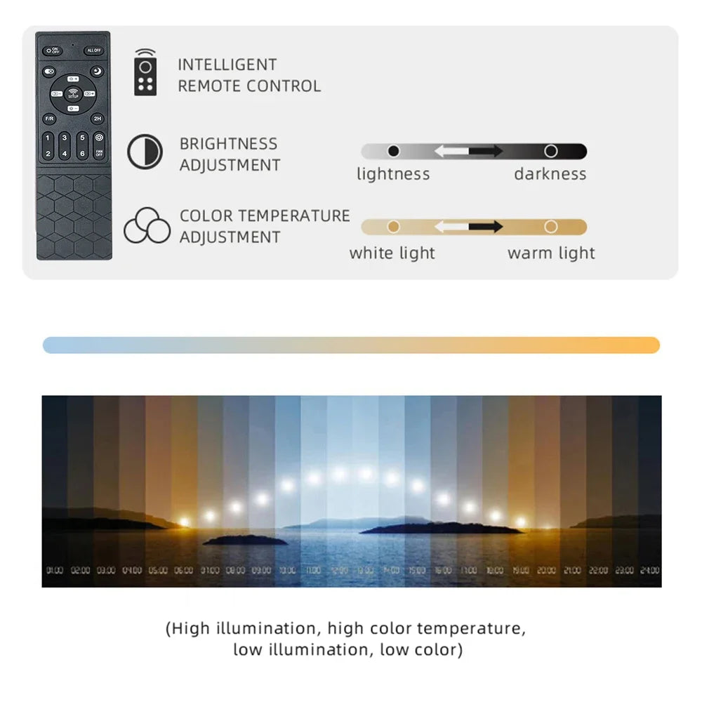 360 °   Ventilatore da Soffitto Rotante con Luce 220V, Dimmerabile Intelligente, 6 Velocità, Ventilatore Elettrico Decorativo per Casa, Camera da Letto, Balcone