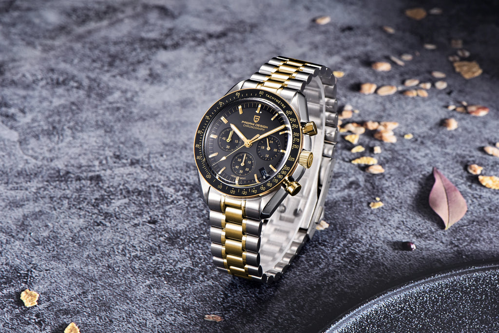 PAGANI DESIGN 2026 Neue Luxus-Herrenuhr mit Saphirglas AR, Sport-Chronograph mit Tachymeter 500 Zifferblatt, aus Edelstahl 316L, leuchtend