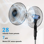 Taylor Swoden leiser Standventilator, DC-Lüfter 25 dB mit Fernbedienung, 3258,6 m³/h, 28 Geschwindigkeiten, 7 Blätter, 40 W, 12 Std. Timer, Anti-Mücken,