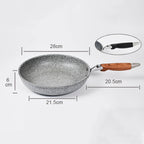 Langlebiger Stein-Wok, antihaftbeschichtete Keramikpfanne, Induktionsfritteuse, Gasherd-Pfanne, Kochgeschirr-Werkzeug für das Küchenset