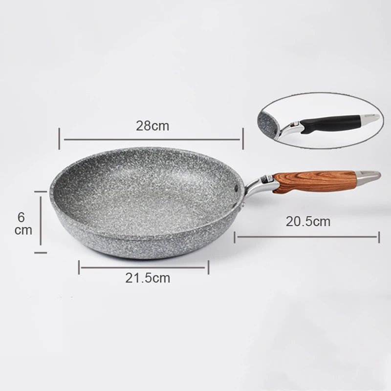 Langlebiger Stein-Wok, antihaftbeschichtete Keramikpfanne, Induktionsfritteuse, Gasherd-Pfanne, Kochgeschirr-Werkzeug für das Küchenset