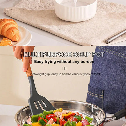 Premium 12-Piece Stainless Steel Nonstick Cookware Set with Glass Lids for Home Kitchen