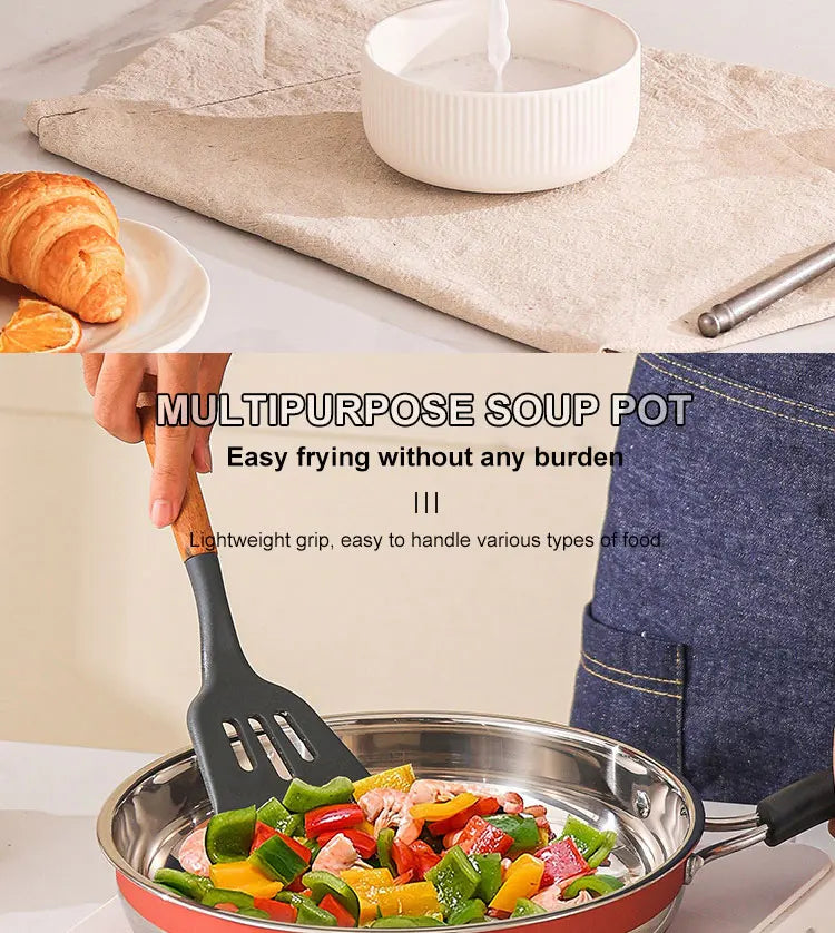 Set di Pentole Antiaderenti da 12 Pezzi in Acciaio Inox Premium con Coperchi in Vetro per Cucina Domestica