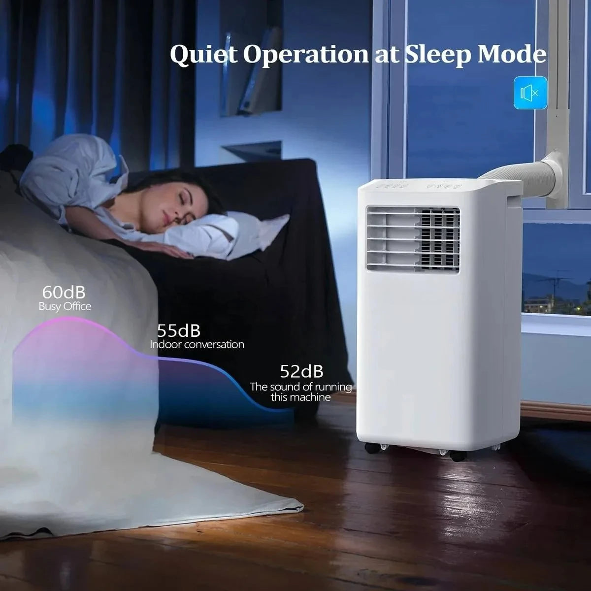 Unità AC con Ventilatore e Deumidificatore per 350 mq Condizionatore d'aria portatile Wi-Fi da 10000 BTU