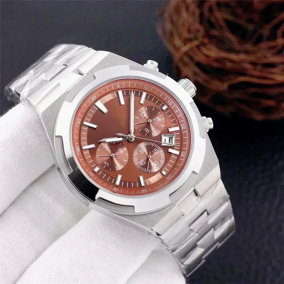 Herren-Automatik-Mechanikuhren im 40mm-Fliegerstil, trendy, hochwertiger Edelstahl 904L, Schwarz, Blau, Roségold