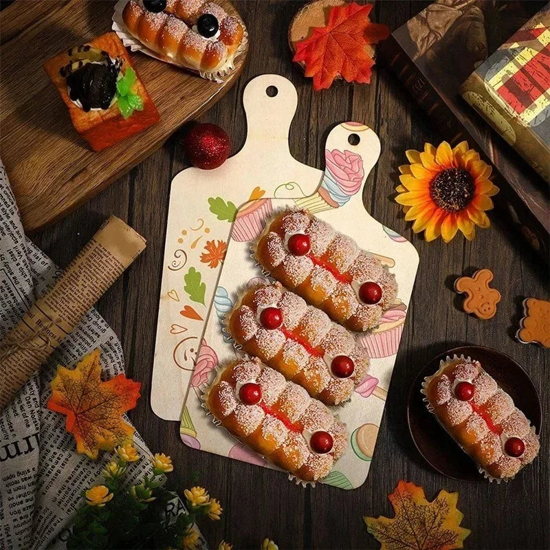 3/6 Stück Mini-Holzschneidebrett DIY leere Tabletts Graffiti-Spielzeug für Kinder Graffiti-Malbrett Holz-Tischsets Weihnachtsdekoration