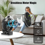 Ventilatore Portatile con Clip e Nebulizzatore, Ricaricabile, 3 Velocità, Display Digitale, Mini Umidificatore, Ventilatore da Scrivania Regolabile con 4000mA