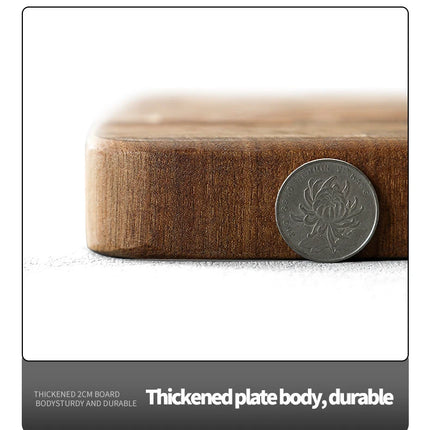 Large Acacia Wood Cutting Board, Checkerboard Cross-Grain Butcher Block, Thick and Reversible with Metal Handle