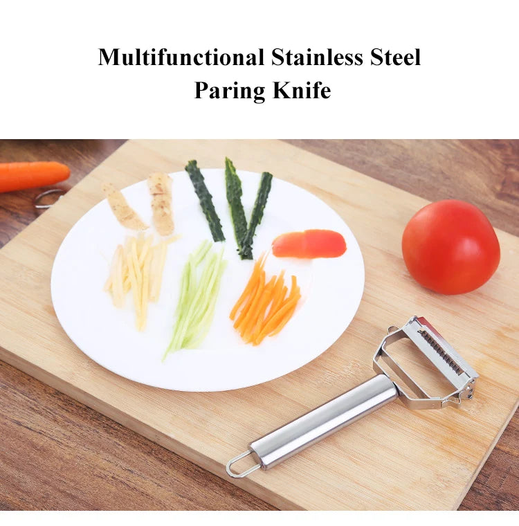 Multifunktionaler Kartoffelschäler aus Edelstahl für Küche, Obst, Gemüse, Kartoffeln, Karotten, Gurken, Julienne-Reibe, langlebiger Gemüsehobel