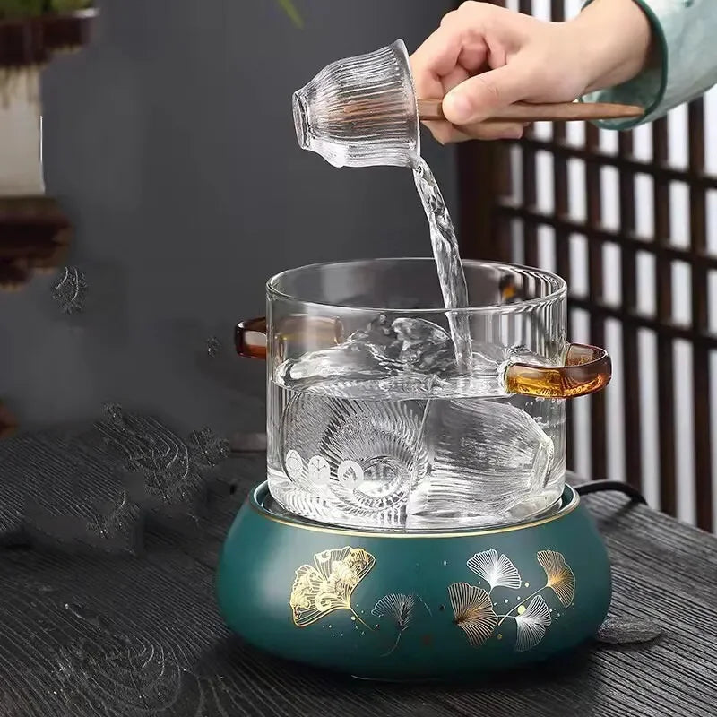 Transparenter Glas-Suppentopf mit Deckel, doppelter Griff, hitzebeständiger Topf für den Hausgebrauch bei hohen Temperaturen