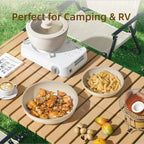 Set di pentole in granito antiaderenti da 5 pezzi con manico rimovibile Set di pentole da cucina per esterni Kit fornello da campeggio per camper a induzione con coperchio
